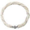 COOLSTEELANDBEYOND Bianco Statement Pendente Multi Strati Perline Cristallo Intrecciato Catena Girocollo Choker Chiusura Magnetica