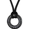FaithHeart Cerchio Collana Vichinga Anello di Mobius Ciondolo Rune Vichinghe Amuleto del Mito Nordico Collanina Pelle Intrecciata Nodo Celtico Regalo Compleanno per Lui Coppie