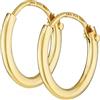 NKlaus coppia di orecchini a cerchio da uomo ORO GENUINO 333 orecchini orecchini gioielli 11 mm 3752