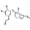 ScienceFox Orecchini a lobo a forma di molecola di dopamina in argento sterling 925, oro e oro rosa regalo per amanti della scienza, felicità e ormoni del benessere (argento sterling 925)