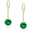 VONSSY Orecchini pendenti con pietre preziose| Eleganti orecchini pendenti in cristallo Leverback placcato oro/platino 18 carati | Regalo di gioielli vintage per moglie madre figlia (Oro-Verde)