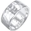 Kuzzoi Anello da uomo con design martellato, anello a fascia massiccio, larghezza 10 mm, in argento sterling 925, lucido, anello da uomo di misura 60-66, 0608440221