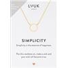 LUUK LIFESTYLE Collana con ciondolo a forma di anello e dedica SIMPLICITY, argento sterling 925, portafortuna, lunghezza regolabile, oro