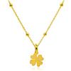 WANDA PLATA Collana Girocollo Ciondolo Quadrifoglio da Donna Argento 925 Placcato in Oro, Trifoglio con Quattro Foglie, Buona Fortuna