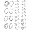 ADRAMATA 20G Piercing Naso in Acciaio Chirurgico - Brillantino, Cerchio, Farfalla, Serpente, Gioielli Argento per Donna e Uomo