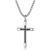 FANCIME Collana Croce Uomo in Argento Sterling 925 Crocifisso Ciondolo - Catena Lunghezza: 60 cm