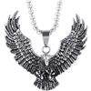 Beydodo Collana in Acciaio Inossidabile Donna Collana Biker Uomo Ciondolo d'Argento Vintage Punk Aquila