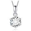 JewelryPalace 1ct Collana Solitario Donna Argento 925 con Creato Moissanite, Collana Ciondolo Pietra a Taglio Rotondo con Catena Veneziana 45cm, Collane Pendenti Lunghe Matrimonio Set Gioielli Donna