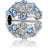 MariaFonte Charm Stopper Perline Colorate Argento Sterling 925 e zirconia colorata, Adatto per Braccialetti e collane (Blu)