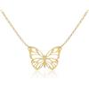 WANDA PLATA Collar Farfalla in Argento 925 Placcato Oro per Donna, Choker con Pendente Farfalla Dorato, Catena Regolabile per Ragazza Giovane, in Scatola Regalo.