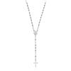 Aka Gioielli® - Collana Rosario in Argento 925 con Medaglia Madonna Miracolosa e Ciondolo a Croce per Donna