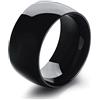 ZENSE - Anello da uomo in acciaio titanio nero ZR0164, Misura 33 (Circonferenza 73mm)