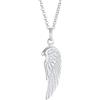 Kuzzoi - Collana da uomo in argento sterling 925 con ciondolo a forma di ala (24 mm), realizzata a mano, Argento sterling