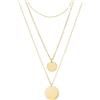 BONNYBIRD® Collana Multifilo Donna Oro Estiva Acciaio Chirurgico Inossidabile Inox Anallergici Senza Nichel Free Gioielli Impermeabile a Più Fili Delicata Piastrine Ciondolo Placcati Placcato Dorata