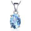 JewelryPalace Ovale 2.1ct Naturale Cielo Blu Topazio Birthstone Solitario 925 Sterling Argento 45cm