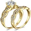 JewelryPalace Anello Argento 925, Fedine Fidanzamento Coppia, Infinito Nodo, 1.5ct Diamante Simulato Anniversario Matrimonio Promessa Sposa Band Oro Set, Gioielli Donna 11.5