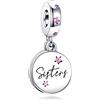 Annmors Donna Ciondolo Pendente Sorelle per sempre Argento 925 Colgantes con Zirconia cubica per Charm Bracciale