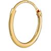 NKlaus - Orecchino singolo ad anello, da uomo, in vero oro 585, Oro giallo, colore: Außendurchmesser: 13mm, cod. 1751