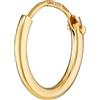 NKlaus PAIO 585 ORO genuino 14 carati singolo UOMO orecchino creolo a cerniera orecchino gioielli 11 mm 1753