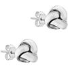 Carissima Orecchini a Perno con Nodo Triplo da 7 mm in Oro Bianco 9 ct