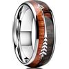 ZENSE - Anello da uomo in legno e acciaio con freccia ZR0173