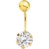 Monde Petit Piercing per ombelico zirconi - oro giallo 18k (750) - Scatola Regalo - Certificato di garanzia
