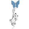 Annmors Charm Pendente Madre Figlia Zampe Cane Ciondoli Compatibile con Braccialetti e Collane Donna