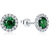 JO WISDOM Orecchini in Argento 925 Donna con 3A Zirconia cubica Può Birthstone Colore Smeraldo,Gioielli per le Donne