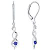 JO WISDOM Orecchini Infinito Twist Argento 925 Donna con AAA Zirconia cubica Settembre Birthstone Colore Zaffiro