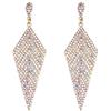 EVER FAITH Orecchini donna Cristallo Moda nuziale Rombo pendente Iridescente Trasparente AB Oro-fondo