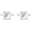 Tuscany Silver Gemelli in argento sterling per uomo con madreperla quadrata 12mm x 12mm