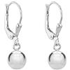 Tuscany Silver Orecchini pendenti con sfera tonda da 12 mm e chiusura a leva da donna in argento sterling