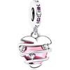 Annmors Jewelry Entwined Red Hearts Dangle Charm Donna Argento Ciondolo a Forma di,in Argento Sterling 925,Compatibile con Braccialetti e Collane Europei