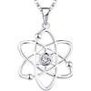 JO WISDOM Collana di Atom Atheist Argento 925 Donna,Ciondolo con Catedi Ateismo Atomico