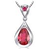 JewelryPalace 4ct Collana Infinito Donna Argento 925 con Creato Rubino Rosso, Goccia Collana Ciondolo Pietra a Taglio Pera con Catena 45cm, Collane Pendenti Lunghe Anniversario Set Gioielli Donna