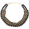 COOLSTEELANDBEYOND Statement Girocollo Collana Nero Sfaccettato Cristallo Perline Stringa Perle Oro Intrecciato Catena Pendente Tre Filoni