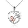 YFN Collana per Ragazze e Cavalli Gioielli in Argento Sterling Regali per le Donne (White)