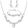 Clearine Sposa Set di Gioielli per Donne Marquise CZ Statement Collana Orecchini Bracciale per Matrimonio Prom Party Trasparente Argento-Fondo