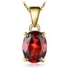 JewelryPalace Collana Solitario Donna Argento 925 con Naturale Granato Rosso, Collana Dorata Ciondolo Pietra a Taglio Ovale in Oro con Catena 45cm, Collane Pendenti Set Gioielli Donna