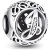 NINGAN 925 Charms dell'alfabeto in argento sterling A-Z Donna Bracciale Collana Ciondolo, Regalo di compleanno per la famiglia e gli amici