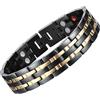 JFUME braccialetti magnetici da uomo, placcatura in oro 18 carati, placcatura in PVD nero e blu, elementi 4in1 con strumento di rimozione dei collegamenti incluso, 8,5 pollici