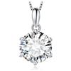 JewelryPalace 3ct Collana Solitario Donna Argento 925 con Creato Moissanite, Collana Ciondolo Pietra a Taglio Rotondo con Catena Veneziana 45cm, Collane Pendenti Lunghe Matrimonio Set Gioielli Donna
