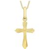 CARISSIMA Collana con ciondolo croce disegnata da donna in oro giallo 9 ct, 45,72 cm