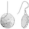 Tuscany Silver Orecchini pendenti martellati tondi in argento sterling per donna