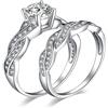 JewelryPalace Anelli Donna Argento 925, Fedine Fidanzamento Coppia, Anello Infinito Nodo, 1.5ct Diamante Simulato Anniversario Matrimonio Promessa Sposa Band Anelli Set Gioielli Donna