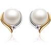 Jewlldeen Orecchini da Donna Argento e Oro, 925 con Perle Cuore Regali di Gioielli Regalo per Donna / Mogli / sorelle