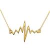 Serebra Jewelry Battito del Cuore ECG Ciondolo con Collana | Argento Sterling 925 | Argento, Oro 18k, Oro Rosa 14k Medico Infermiera