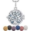 EUDORA Harmony Ball Collana Aromaterapia Diffusore di oli essenziali per le donne Collana albero della vita Ciondolo Gioielli per ragazze Regalo con 7 pezzi di pietra lavica