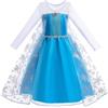 Lito Angels Vestito Principessa con Strascico Lungo per Bambina, Costume da Regina delle Nevi, Taglia 2-3 anni, C