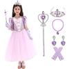 Rabtero Costume da principessa per bambini, ragazze Rapunzel Princess Dress Up, abito da principessa viola di lusso con accessori per ragazze 5-6 anni